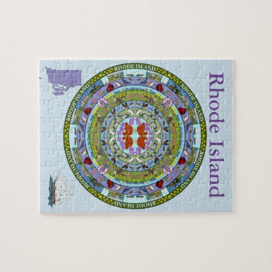 Rhode Island Staatmandala-Puzzlespiel Puzzle (Horizontal)