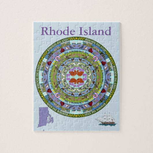 Rhode Island Staatmandala-Puzzlespiel Puzzle (Vertikal)