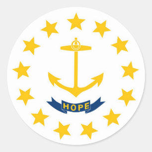 Rhode Island Staats-Flagge Runder Aufkleber