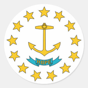 Rhode Island Staats-Flagge Runder Aufkleber