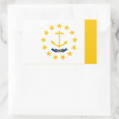 Rhode Island Staats-Flaggen-Entwurf Rechteckiger Aufkleber (Tasche)
