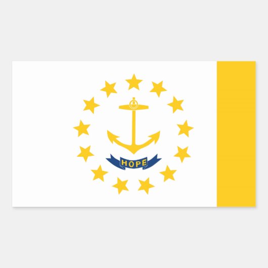 Rhode Island Staats-Flaggen-Entwurf Rechteckiger Aufkleber (Vorderseite)