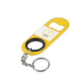 Rhode Island Staats-Flaggen-Entwurf Schlüsselanhänger Flaschenöffner (Rückseite Schrägansicht)