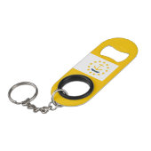 Rhode Island Staats-Flaggen-Entwurf Schlüsselanhänger Flaschenöffner (Vorderseite Schrägansicht)