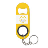 Rhode Island Staats-Flaggen-Entwurf Schlüsselanhänger Flaschenöffner (Rückseite)