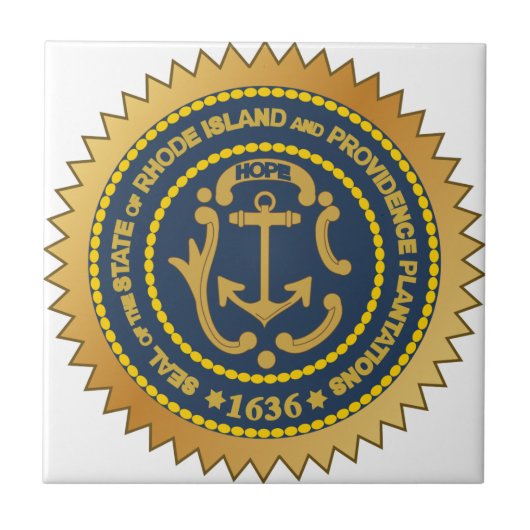 Rhode Island Staats-Siegel Fliese (Vorderseite)