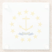 Rhode Island Staatsflagge Glasuntersetzer (Rückseite)