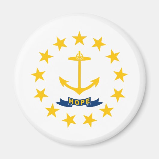 Rhode Island Staatsflagge Magnet (Vorne)