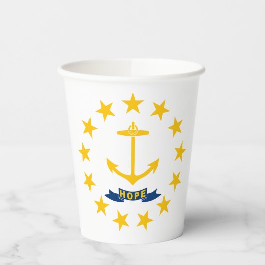 Rhode Island Staatsflagge Pappbecher (Links)