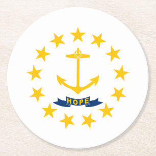 Rhode Island Staatsflagge Runder Pappuntersetzer