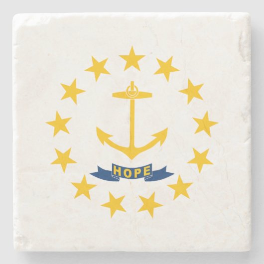 Rhode Island Staatsflagge Steinuntersetzer (Vorderseite)