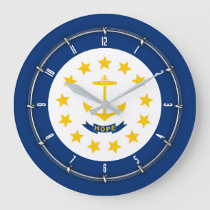 Rhode Island State Flag on a Große Wanduhr