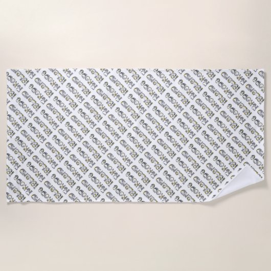 Rhode Island State Flag Typografy Pattern USA Strandtuch (Vorderseite)