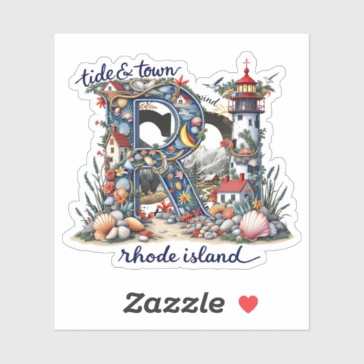 Rhode Island Sticker | Tide & Town Coastal Design (Blatt)