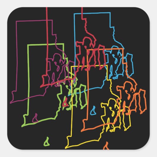 Rhode Island Stolz Quadratischer Aufkleber (Vorderseite)