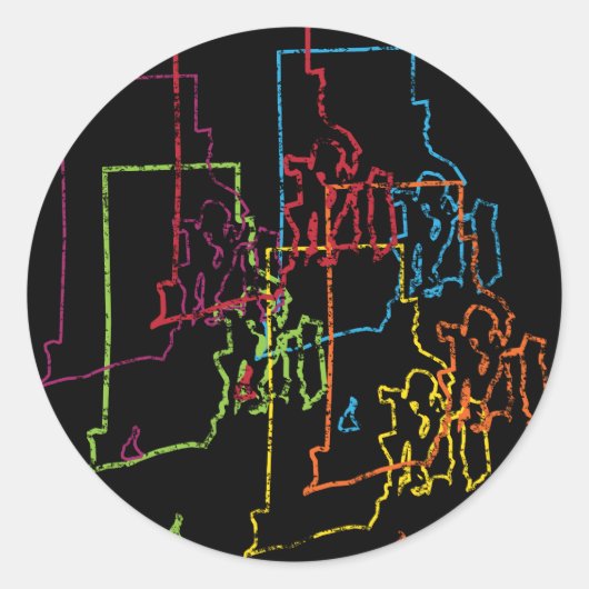 Rhode Island Stolz Runder Aufkleber (Vorderseite)