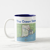 Rhode Island Symbole u. Karte Zweifarbige Tasse (Links)