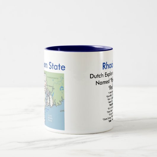 Rhode Island Symbole u. Karte Zweifarbige Tasse (Mittel)