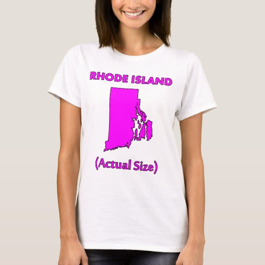 Rhode Island - tatsächliche Größe T-Shirt (Vorderseite)