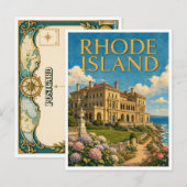 Rhode Island The Breakers GeoSaga Postkarte (Vorne/Hinten)