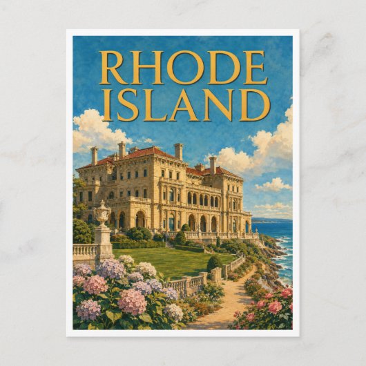 Rhode Island The Breakers GeoSaga Postkarte (Vorderseite)