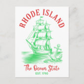Rhode Island Travel Nautical Ocean State Est. 1790 Postkarte (Vorderseite)