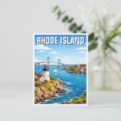 Rhode Island Travel Postkarte (Stehend Vorderseite)