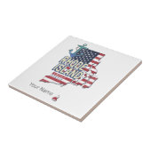 Rhode Island United Staaten Retro Staat Karte Vint Fliese (Seite)