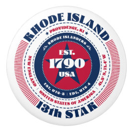 Rhode Island US Staat Red White Blue Typografy Keramikknauf