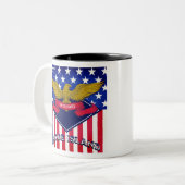 Rhode Island USA Flag Zweifarbige Tasse (Vorderseite Links)