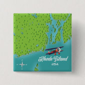 Rhode Island USA Karte Button (Vorderseite)