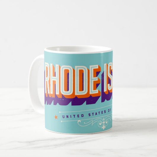 Rhode Island USA  Retro Postcard Mug Kaffeetasse (Vorderseite Links)