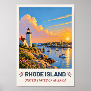 Rhode Island USA – Vintage Reiseplakat Poster