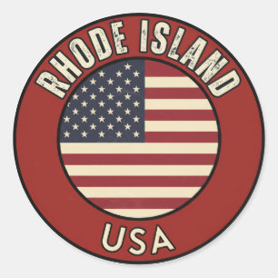 Rhode Island Vereinigte Staaten von Amerika Runder Aufkleber