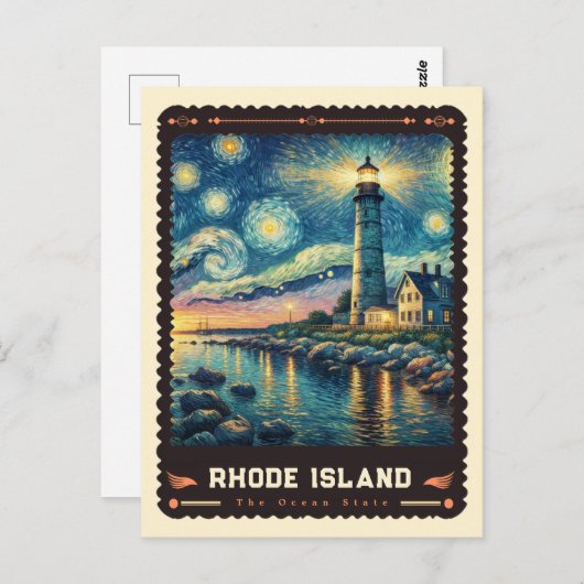 Rhode Island | Vincent Van Gogh Inspiriert Postkarte (Vorne/Hinten)