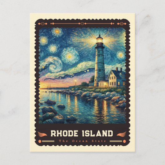 Rhode Island | Vincent Van Gogh Inspiriert Postkarte (Vorderseite)