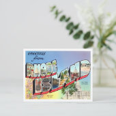Rhode Island - Vintage Großbuchstaben Postkarte (Stehend Vorderseite)