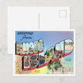 Rhode Island - Vintage Großbuchstaben Postkarte (Vorne/Hinten)