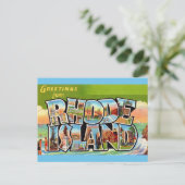 Rhode Island Vintage-Grüße Postkarte (Stehend Vorderseite)