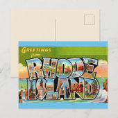 Rhode Island Vintage-Grüße Postkarte (Vorne/Hinten)