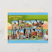 Rhode Island Vintage-Grüße-Postkarte Postkarte (Vorne/Hinten)