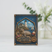 Rhode Island Vintage Reise Postkarte (Stehend Vorderseite)