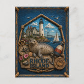 Rhode Island Vintage Reise Postkarte (Vorderseite)