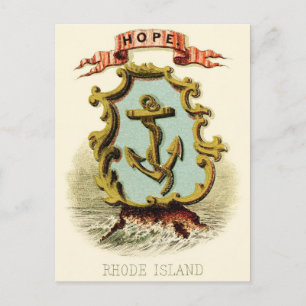 Rhode Island Vintage Reise - Staatswappen Postkarte