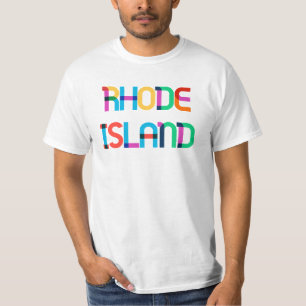 Rhode Island Vintage Retro Farbige Pop Art 80er T-Shirt