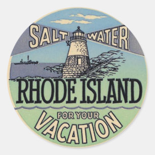 Rhode Island Vintage Runder Aufkleber