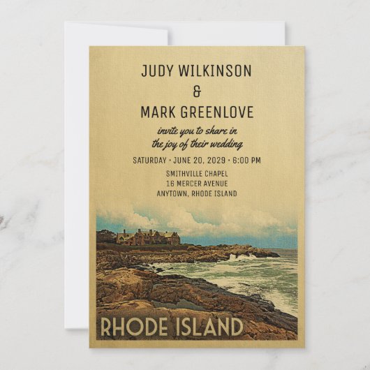 Rhode Island Wedding Einladung Vintag Retro (Vorderseite)