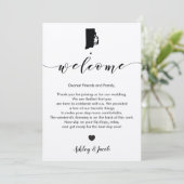 Rhode Island Wedding Welcome Letter & Itinerary Programm (Stehend Vorderseite)