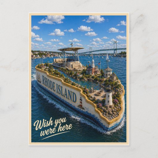 Rhode Island | Wish You Were Here | State-Serie Postkarte (Vorderseite)