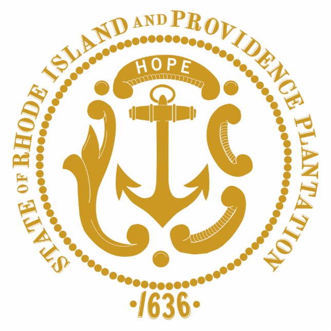 Rhode Island-Zeichen Freistehende Fotoskulptur (Vorne)